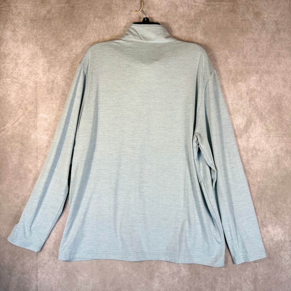 Bugatchi Pullover Shirt Men‎ XL Blue Heathered Stretch Performance Quarter Zip - Picture 2 of 9